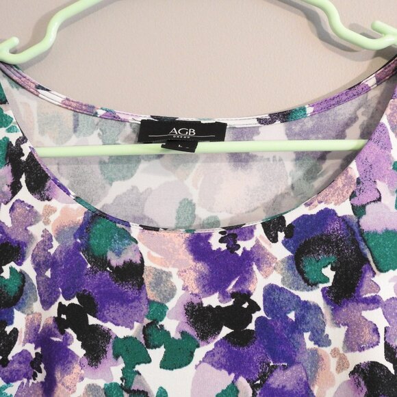 AGB Women’s Size Large Flutter Short Sleeve Dress Knee Length Dress - Picture 10 of 15